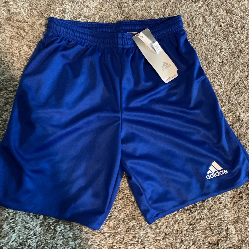 New boys 16 blue adidas football soccer basketball shorts medium